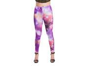 Young Lady Woman s Fashion Leggings [One Size Fits Most] Lilac Nebula