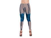 Young Lady Woman s Fashion Leggings [One Size Fits Most] Blue Leopard Brown Stripes