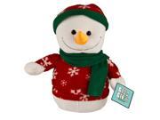 Festive Christmas Red Sweater Snowman Plush Doll 100% Polyester