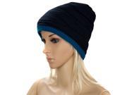 Aerusi Unisex Wavy Trim Slouchy Beach Beanie Hat [One Size Fits Most] Blue