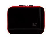 SumacLife Microsuede Slim Travel Tablet Carrying Sleeve for tablets up to 8? screensizes Black Red Trim