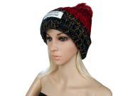 Aerusi Woman’s Echo Pompom Knit Beanie [One Size Fits Most] Blue Red