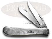 CASE XX Engraved Bolster Series White Pearl Corelon Mini Trapper Pocket Knives