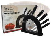 HEN ROOSTER AND 6 Piece Black Synthetic Kitchen Cutlery Knife Knives Set