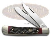 HEN ROOSTER AND Jigged Brown Bone Trapper Stainless Pocket Knife Knives