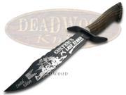 HEN ROOSTER AND Custer s Last Stand Deer Stag Bowie Blackened Stainless Knife