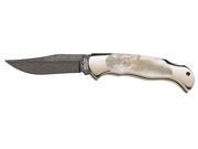 BOKER TREE BRAND Damascus Genuine Mother Of Pearl Scout Lockback Pocket Knife