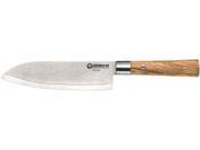 BOKER TREE BRAND Premium Kitchen Cutlery Damascus Olive Wood Santoku Knife