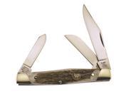 HEN ROOSTER AND Deer Stag Sloped Bolster Stockman Stainless Pocket Knife