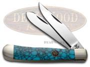 HEN ROOSTER AND PAINTED PONY Turquoise Web Stone Trapper 1 500 Pocket Knife