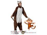 Super Active Brown Monkey Kigurumi Unisex Cosplay Animal Hoodie Pajamas Pyjamas Costume Outfit Sleepwear KK287