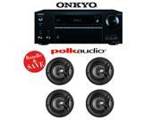 Onkyo TX NR656 7.2 Channel Network A V Receiver 4 Polk Audio V60 High Performance In Ceiling Loudspeakers Bundle