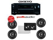 Onkyo TX NR656 7.2 Channel Network A V Receiver 4 Polk Audio V60 High Performance In Ceiling Loudspeakers 1 Polk Audio 255C RT In Wall Center Channel Sp