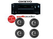 Onkyo TX NR656 7.2 Channel Network A V Receiver 4 Polk Audio V80 High Performance In Ceiling Loudspeakers Bundle