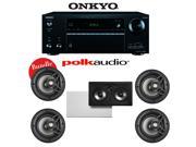 Onkyo TX NR656 7.2 Channel Network A V Receiver 4 Polk Audio V80 High Performance In Ceiling Loudspeakers 1 Polk Audio 255C RT In Wall Center Channel Sp