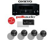 Onkyo TX RZ810 7.2 Channel Network A V Receiver Polk Audio Vanishing Series 5.0 In Wall In Ceiling Speaker System 900 LS 255C LS