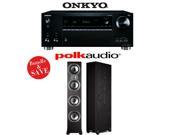 Onkyo TX RZ710 7.2 Channel Network A V Receiver with Polk Audio TSi 500 Floorstanding Loudspeaker Pair Black