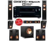 Klipsch RP 250F 5.1.2 Dolby Atmos Home Theater System with Onkyo TX RZ710 7.2 Ch Network A V Receiver