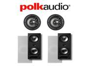 2 Polk Audio 265 RT In Wall Loudspeakers 2 Polk Audio V80 In Ceiling Loudspeakers Bundle