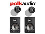 2 Polk Audio 90 RT In Ceiling Loudspeakers 2 Polk Audio V85 In Wall Loudspeakers Vanishing Series Speaker Package