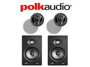 2 Polk Audio 700 LS 2 Polk Audio V65 Vanishing Series In Wall In Ceiling Home Speaker Package