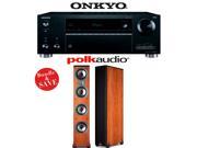 Onkyo TX RZ710 7.2 Channel Network A V Receiver 1 Pair of Polk Audio TSi 500 Floorstanding Loudspeakers Cherry Bundle