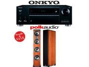 Onkyo TX RZ610 7.2 Channel Network A V Receiver 1 Pair of Polk Audio TSi 500 6.5 Inch Floorstanding Loudspeakers Cherry Bundle