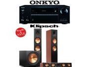 Klipsch RP 280F 3.1 Reference Premiere Home Theater System Cherry with Onkyo TX NR656 7.2 Ch Network A V Receiver
