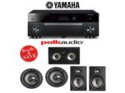 Yamaha RX A1060BL AVENTAGE 7.2 Channel Dolby Atmos Network A V Receiver Polk Audio V80 Polk Audio V85 Polk Audio 255C RT 5.0 In Wall In Ceiling Home S