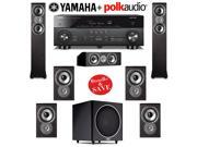 Polk Audio TSi 300 7.1 Home Theater Speaker System with Yamaha AVENTAGE RX A760BL 7.2 Ch Network AV Receiver