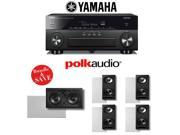 Polk Audio Vanishing Series 5.0 High Performance In Wall Home Theater Speaker System with Yamaha AVENTAGE RX A860BL A V Receiver