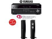 Yamaha RX V681BL 7.2 Channel 4K Network A V Receiver 1 Pair of Boston Acoustics A 250 Dual 5.25 Inch Floorstanding Loudspeakers Bundle