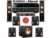 Klipsch RP 280F 7.1 Reference Premiere Home Theater System with Yamaha RX V681BL 7.2 Ch Network A V Receiver