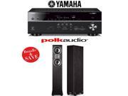 Yamaha RX V681BL 7.2 Channel 4K Network A V Receiver 1 Pair of Polk Audio TSi 300 Floorstanding Loudspeakers Bundle