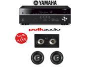 Yamaha RX V681BL 7.2 Channel 4K Network A V Receiver A Polk Audio V60 3.0 In Wall In Ceiling Home Theater Speaker System