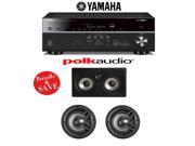 Yamaha RX V681BL 7.2 Channel 4K Network A V Receiver A Polk Audio V80 3.0 In Wall In Ceiling Home Theater Speaker System