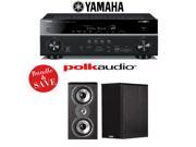 Yamaha RX V781BL 7.2 Channel 4K A V Receiver 1 Pair of Polk Audio TSi 200 Bookshelf Loudspeakers Bundle