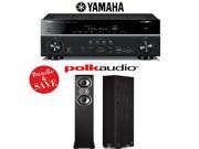 Yamaha RX V781BL 7.2 Channel 4K A V Receiver 1 Pair of Polk Audio TSi 300 Floorstanding Loudspeakers Bundle