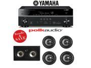 Yamaha RX V781BL 7.2 Channel 4K A V Receiver Polk Audio V80 5.0 In Wall In Ceiling Home Theater Speaker System