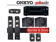 Polk Audio Signature S50 5.2 Ch Home Theater Speaker System with Onkyo TX NR656 7.2 Ch Network AV Receiver