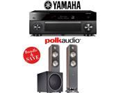 Yamaha RX A3060BL AVENTAGE 11.2 Channel Network A V Receiver Polk Audio S55 Polk Audio PSW125 2.1 Ch Home Theater Package Walnut