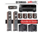 Polk Audio Signature S50 7.2 Ch Home Theater Speaker System Walnut with Yamaha AVENTAGE RX A2060BL 9.2 Ch Network AV Receiver