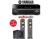 Yamaha RX A2060BL AVENTAGE 9.2 Channel Network A V Receiver Polk Audio S55 Polk Audio PSW125 2.1 Ch Home Theater Package Walnut
