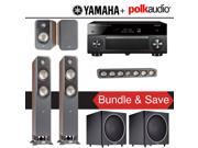 Polk Audio Signature S55 5.2 Ch Home Theater Speaker System Walnut with Yamaha AVENTAGE RX A2060BL 9.2 Ch Network AV Receiver