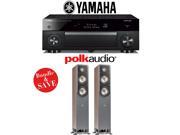 Yamaha RX A1060BL AVENTAGE 7.2 Channel Dolby Atmos Network A V Receiver 1 Pair of Polk Audio Signature S50 Floorstanding Loudspeakers Walnut Bundle