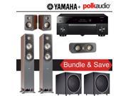 Polk Audio Signature S50 5.2 Ch Home Theater Speaker System Walnut with Yamaha AVENTAGE RX A1060BL 7.2 Ch Network AV Receiver