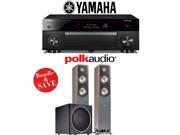 Yamaha AVENTAGE RX A860BL 7.2 Channel Network AV Receiver Polk Audio S50 Polk Audio PSW125 2.1 Home Theater Package Walnut