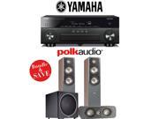 Yamaha AVENTAGE RX A860BL 7.2 Channel Network AV Receiver Polk Audio S50 Polk Audio S30 Polk Audio PSW125 3.1 Ch Home Theater Package Walnut
