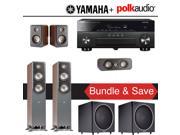 Polk Audio Signature S50 5.2 Ch Home Theater Speaker System Walnut with Yamaha AVENTAGE RX A860BL 7.2 Ch Network AV Receiver