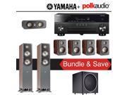 Polk Audio Signature S50 7.1 Ch Home Theater Speaker System Walnut with Yamaha AVENTAGE RX A860BL 7.2 Ch Network AV Receiver